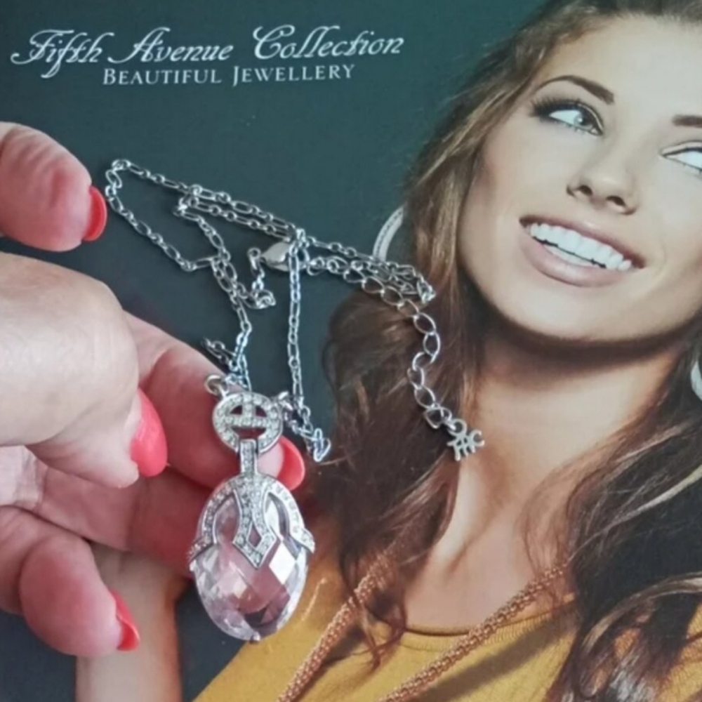 Fifth Avenue Cubic Zirconia 17" Rhodium Necklace - Picture 5 of 6